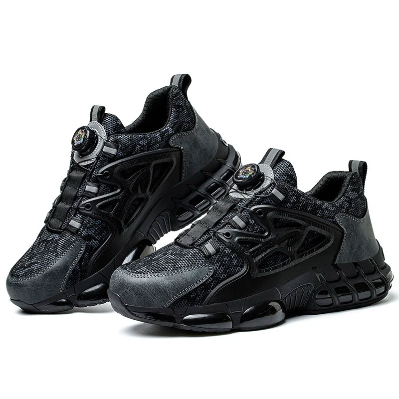 IronStep Pro lightweight steel toe safety sneaker in Stealth Black — side view