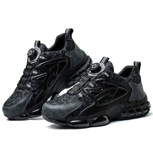 IronStep Pro lightweight steel toe safety sneaker in Stealth Black — side view